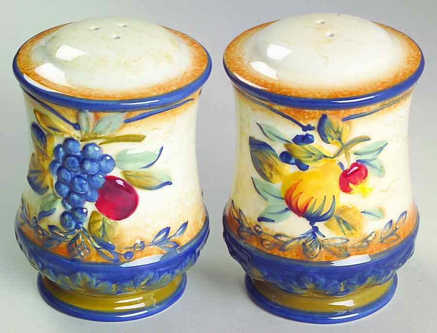 Tuscan Fruit Blue Salt & Pepper Set by Certified International-1