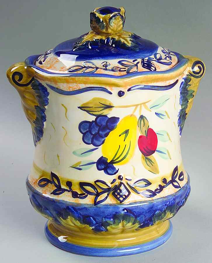 Tuscan Fruit Blue Medium Canister & Lid by Certified International-1