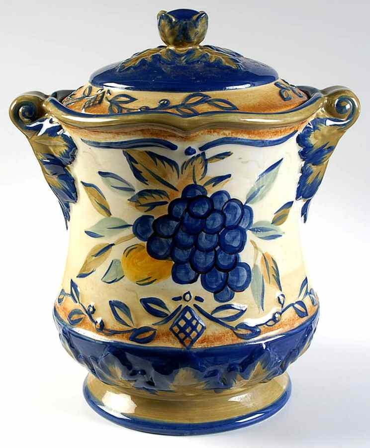 Tuscan Fruit Blue Extra Large Canister & Lid by Certified International-1