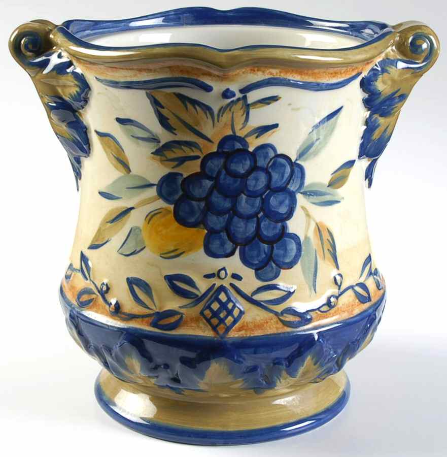 Tuscan Fruit Blue Extra Large Canister No Lid by Certified International-1