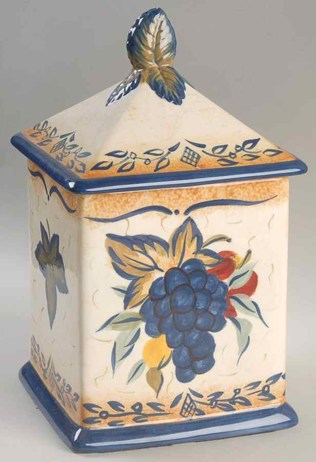 Tuscan Fruit Blue Extra Large Canister & Lid by Certified International-1