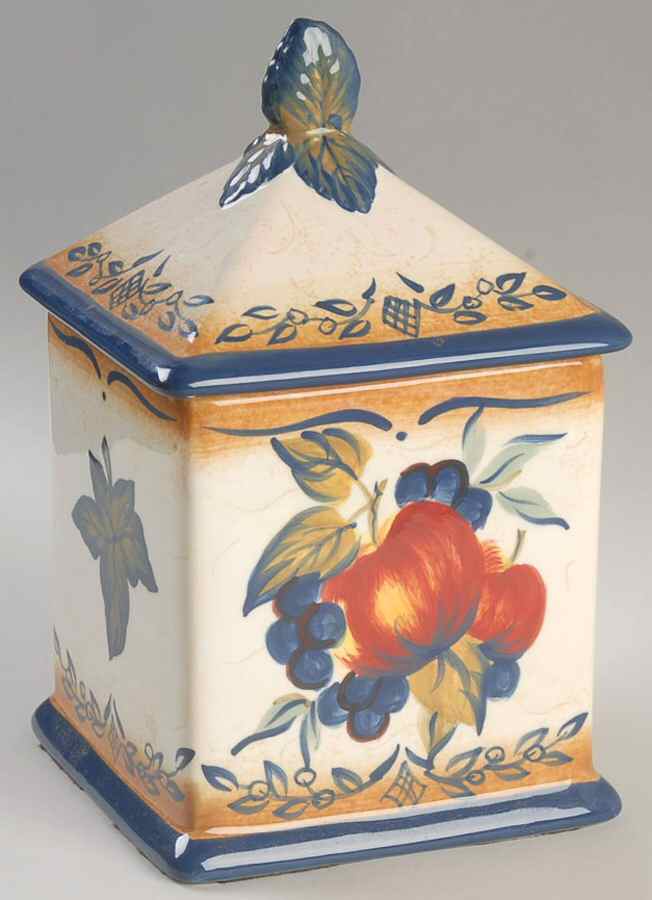 Tuscan Fruit Blue Small Canister & Lid by Certified International-1