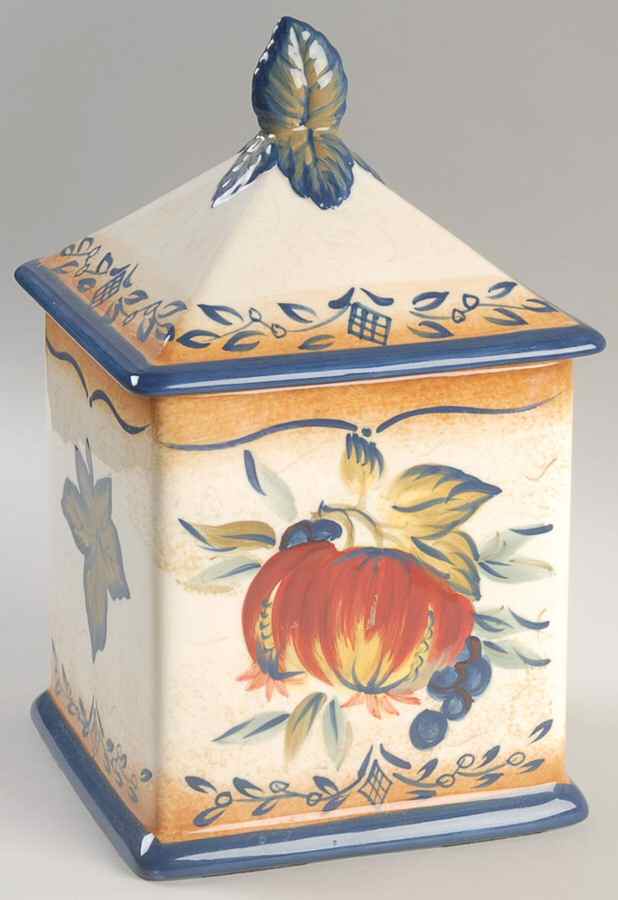 Tuscan Fruit Blue Large Canister & Lid by Certified International-1