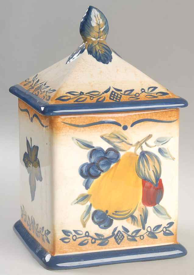 Tuscan Fruit Blue Medium Canister & Lid by Certified International-1