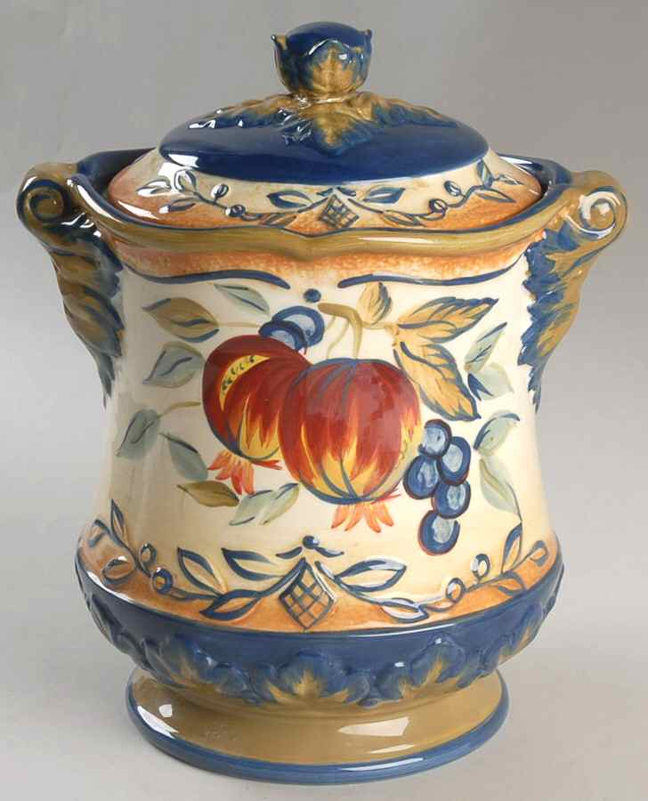 Tuscan Fruit Blue Large Canister & Lid by Certified International-1