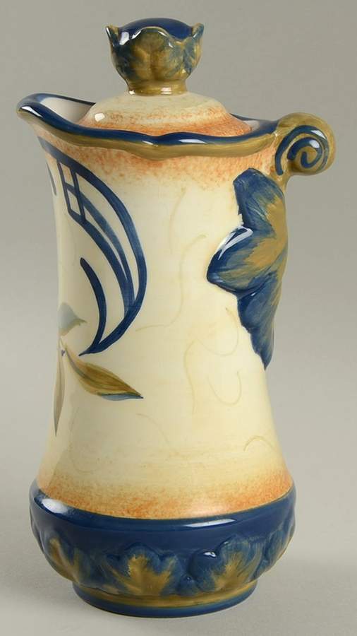 Tuscan Fruit Blue Oil Jar/Server & Lid by Certified International-1