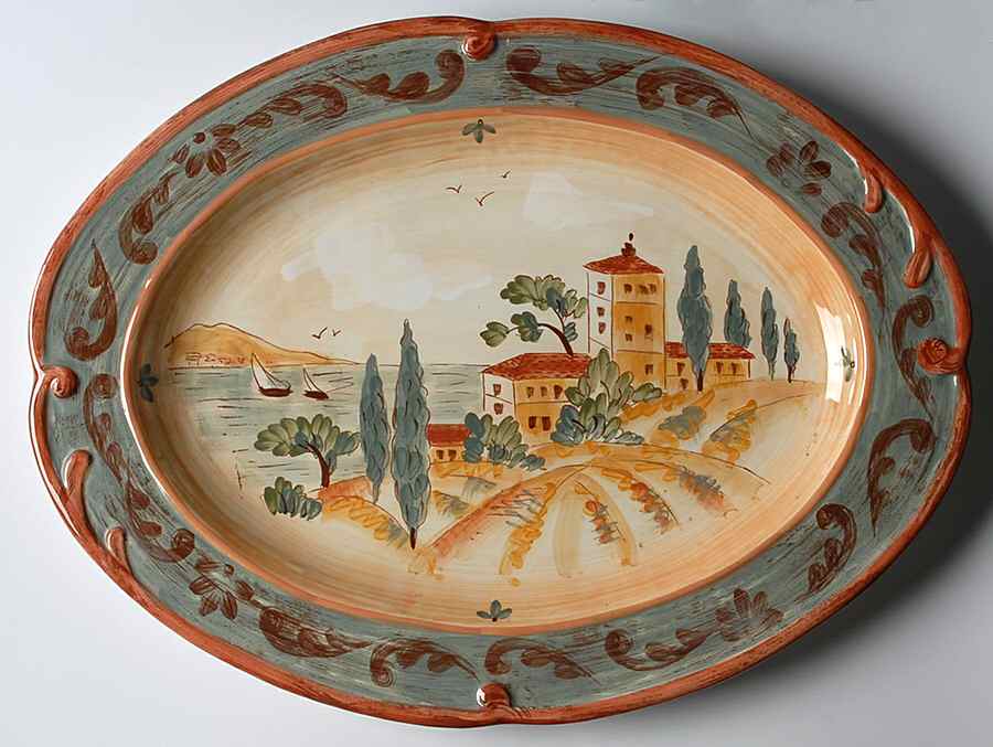 Tuscan Landscape 19" Oval Serving Platter by Certified International-1