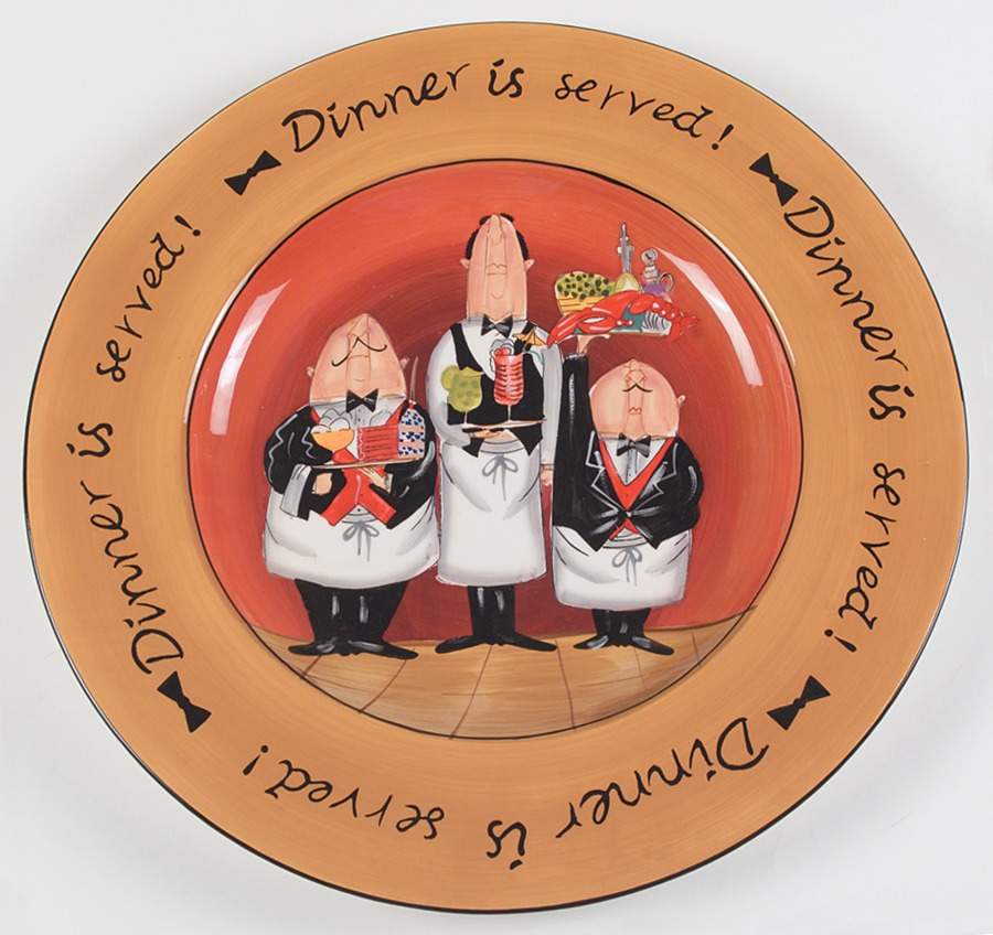 Dinner Is Served 16" Chop Plate (Round Platter) by Certified International-1