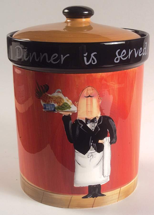 Dinner Is Served Extra Large Canister & Lid by Certified International-1