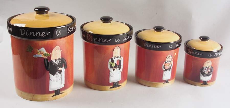 Dinner Is Served (4 Piece) Canister Set (Box Set) by Certified International-1