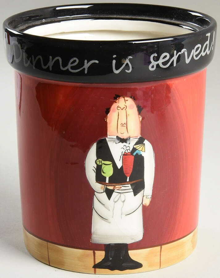 Dinner Is Served Large Canister No Lid by Certified International-1