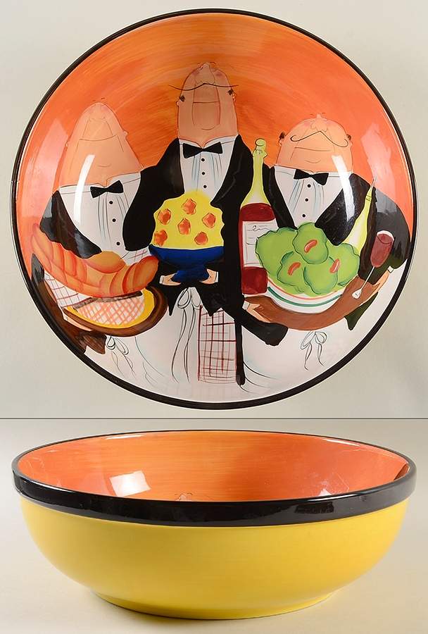 Dinner Is Served 13" Pasta Serving Bowl by Certified International-1