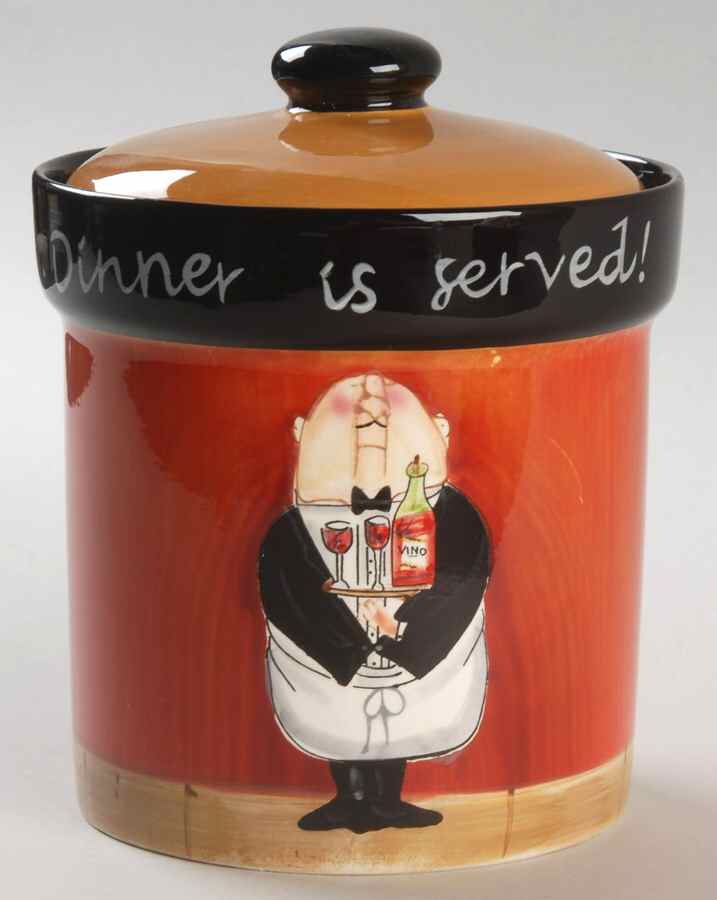 Dinner Is Served Small Canister & Lid by Certified International-1