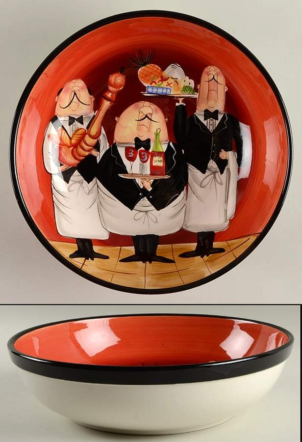 Dinner Is Served 13" Pasta Serving Bowl by Certified International-1