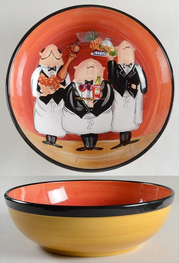Dinner Is Served 13" Pasta Serving Bowl by Certified International-1