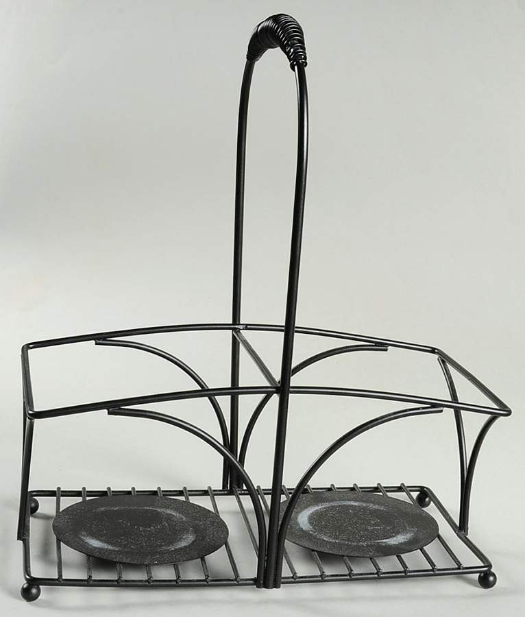 Dinner Is Served Metal Holder for Oil & Vinegar Drizzle Jars by Certified International-1