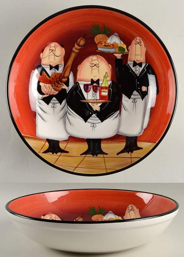Dinner Is Served 13" Pasta Serving Bowl by Certified International-1