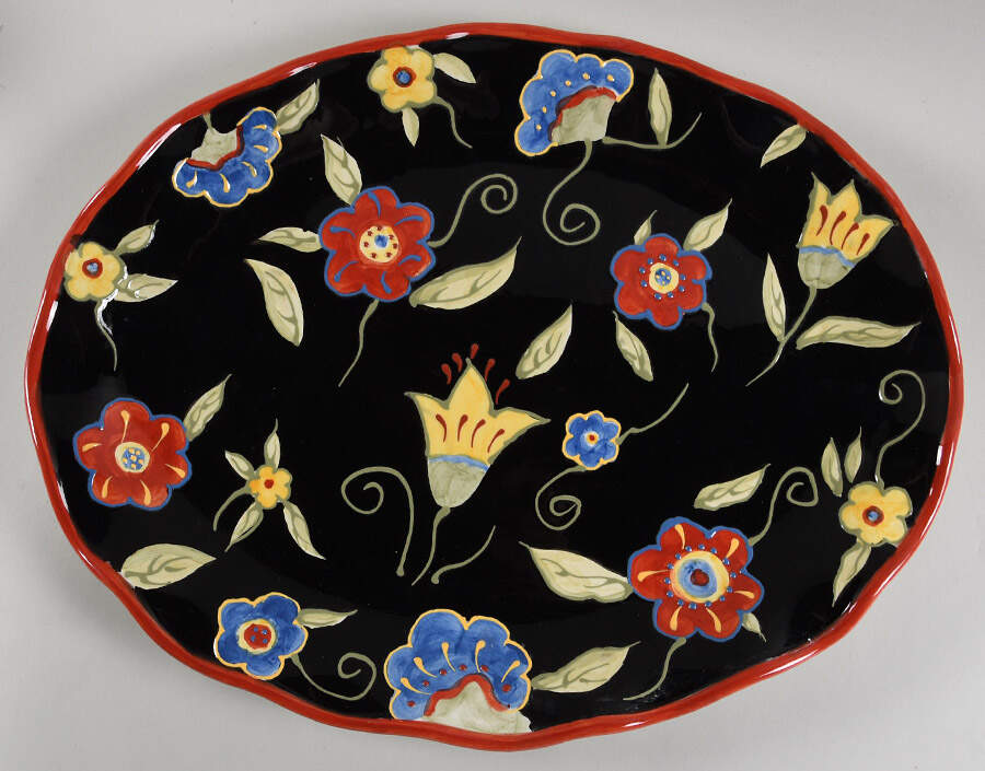 Garden Brights 17" Oval Serving Platter by Certified International-1