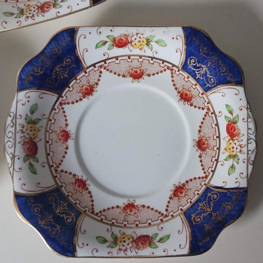 6612 Square Handled Cake Plate by Colclough-1