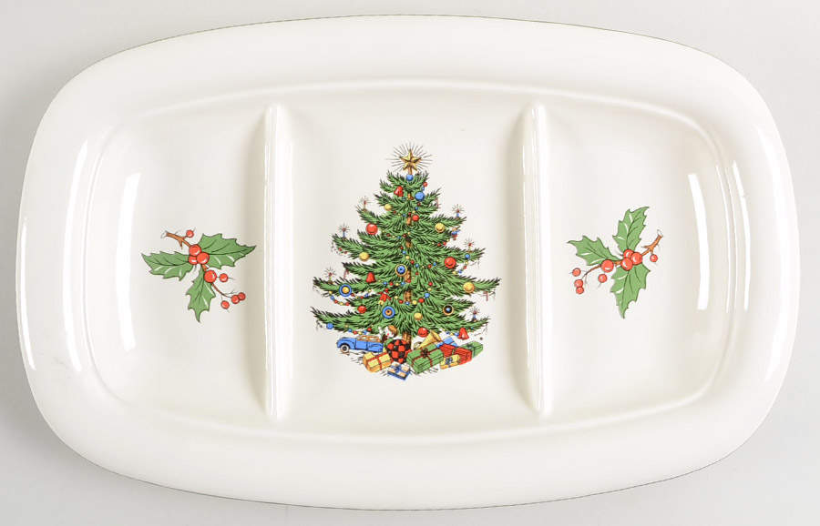 Christmas Tree (Narrow Green Band, White) 3-Part Relish by Cuthbertson-1