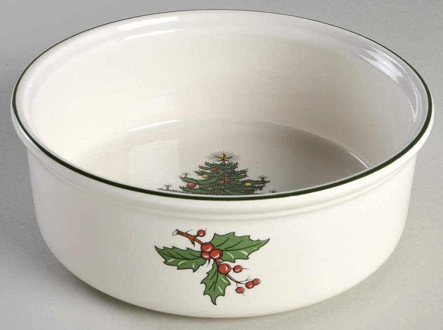 Christmas Tree (Narrow Green Band, White) Large All Purpose Bowl by Cuthbertson-1