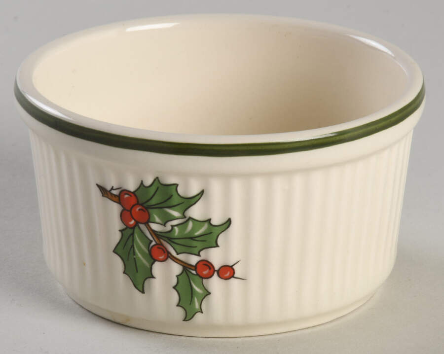 Christmas Tree (Narrow Green Band, White) Ramekin by Cuthbertson-1