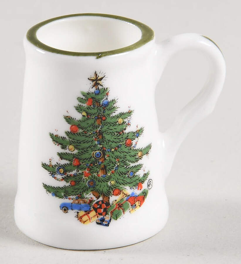 Christmas Tree (Narrow Green Band, White) Toy Mug by Cuthbertson-1
