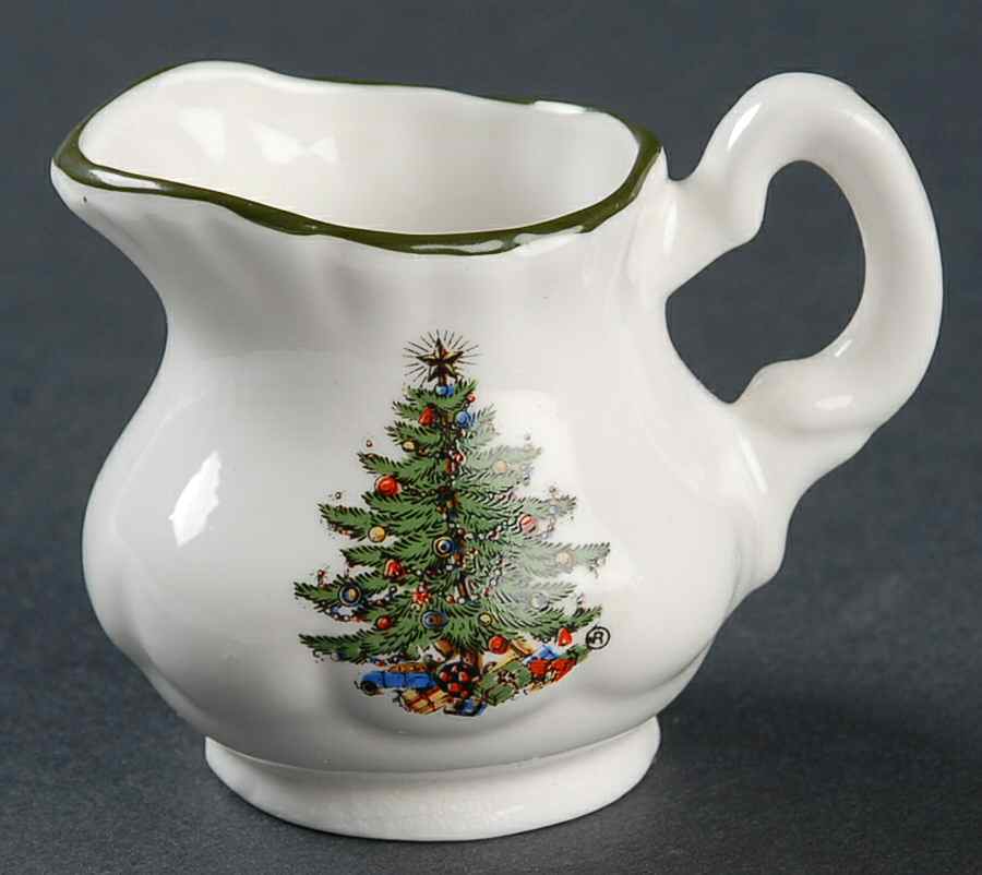 Christmas Tree (Narrow Green Band, White) Toy Creamer by Cuthbertson-1