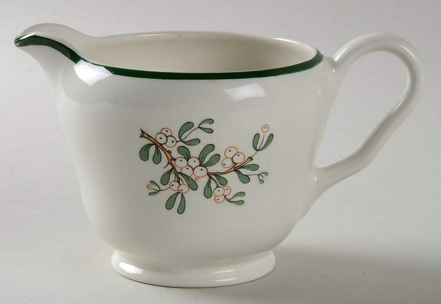 Christmas Tree (Narrow Green Band, White) Creamer by Cuthbertson-1