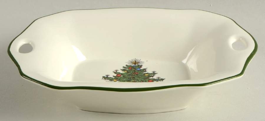 Christmas Tree (Narrow Green Band, White) Bon Bon by Cuthbertson-1