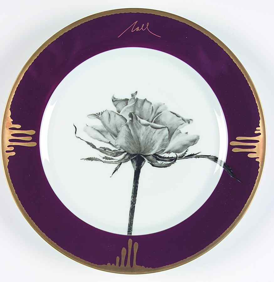 Tuscan Roses Aubergine (Purple) Large Dinner Plate by Charles Field Haviland-1