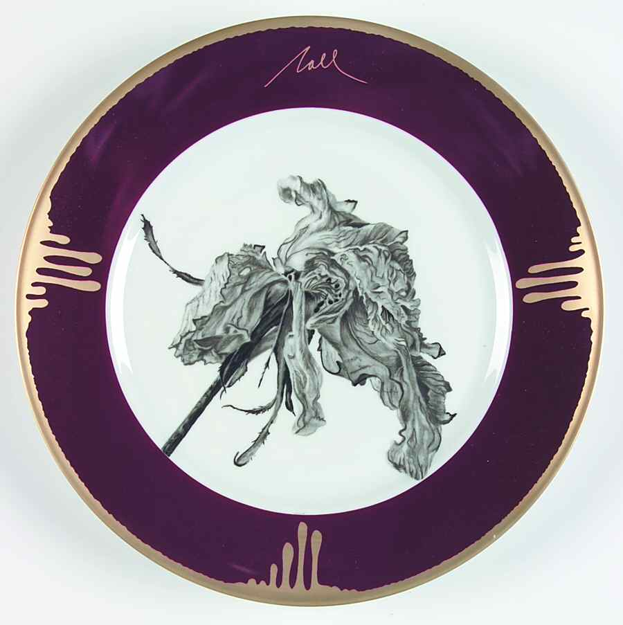 Tuscan Roses Aubergine (Purple) Dinner Plate by Charles Field Haviland-1