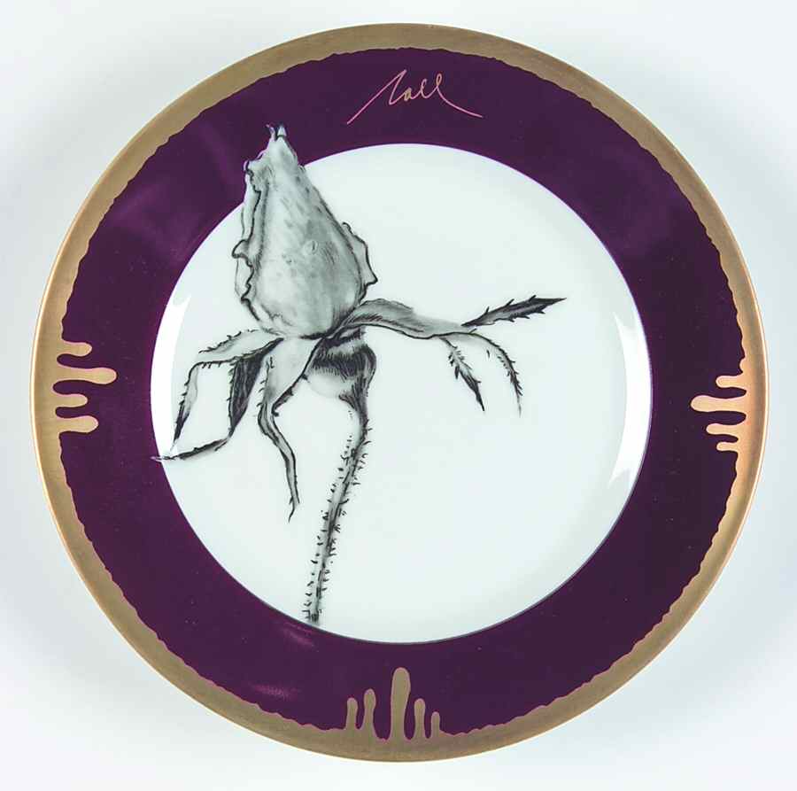 Tuscan Roses Aubergine (Purple) Bread & Butter Plate by Charles Field Haviland-1