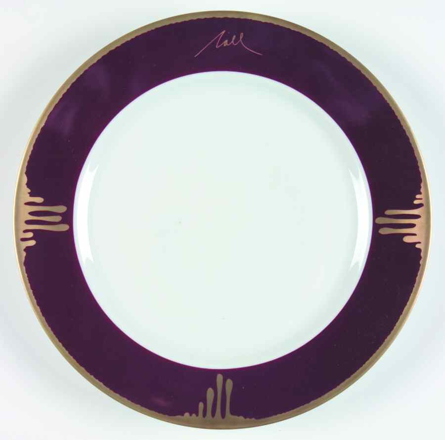 Tuscan Roses Aubergine (Purple) Large Dinner Plate by Charles Field Haviland-1