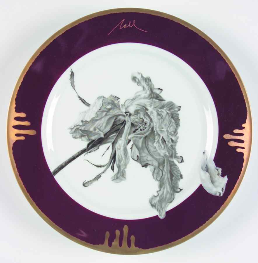 Tuscan Roses Aubergine (Purple) Dinner Plate by Charles Field Haviland-1