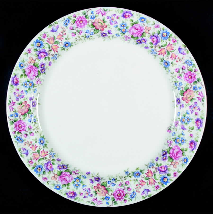 Springtime (Smooth) 13" Chop Plate (Round Platter) by Crown Staffordshire-1