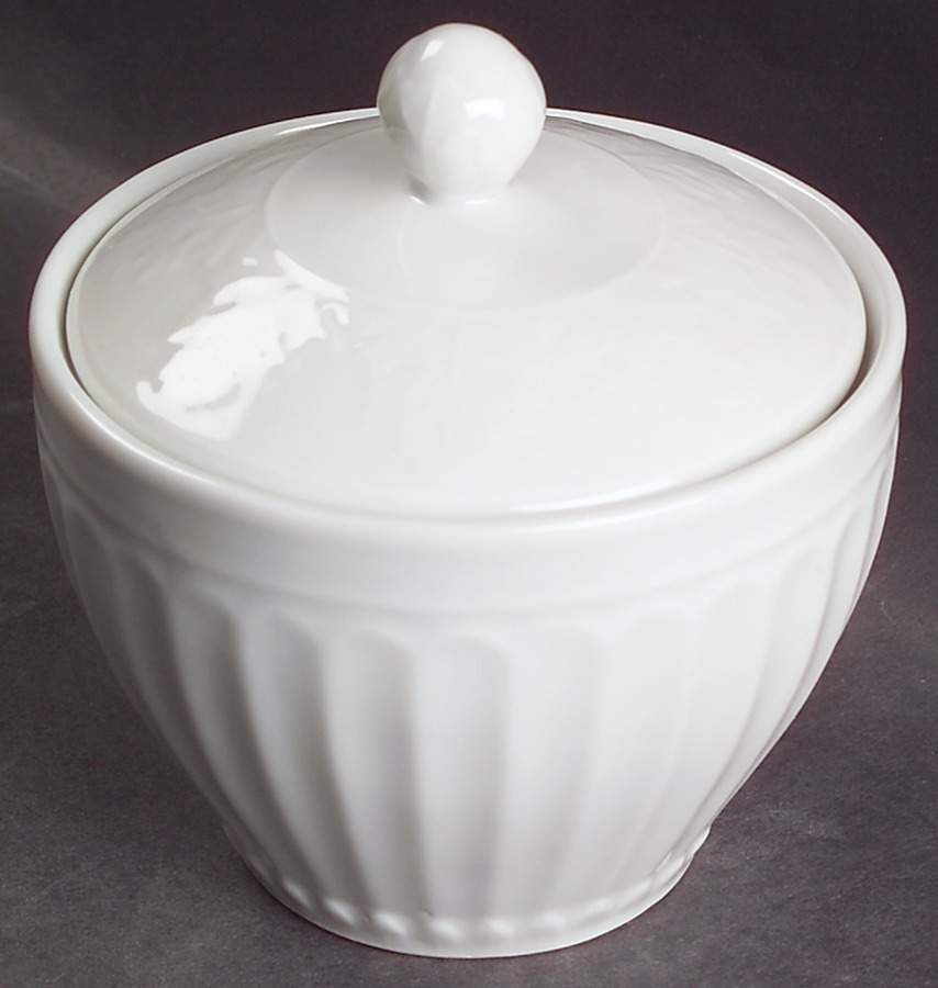 Parthenon White Sugar Bowl & Lid by Coventry (PTS)-1