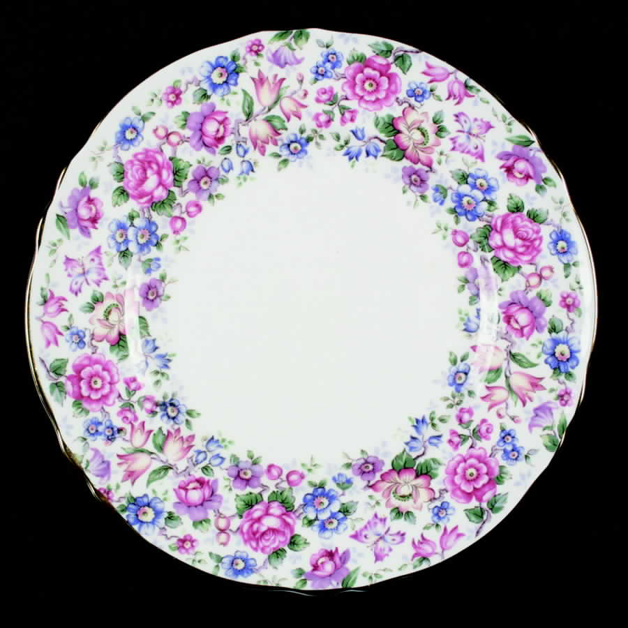 Springtime (Scalloped, Smooth Rim) Salad Plate by Crown Staffordshire-1