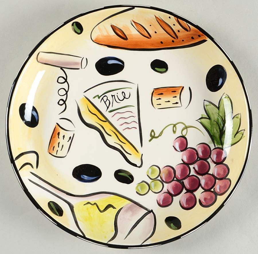 Buon Vino Salad Plate by Clay Art-1