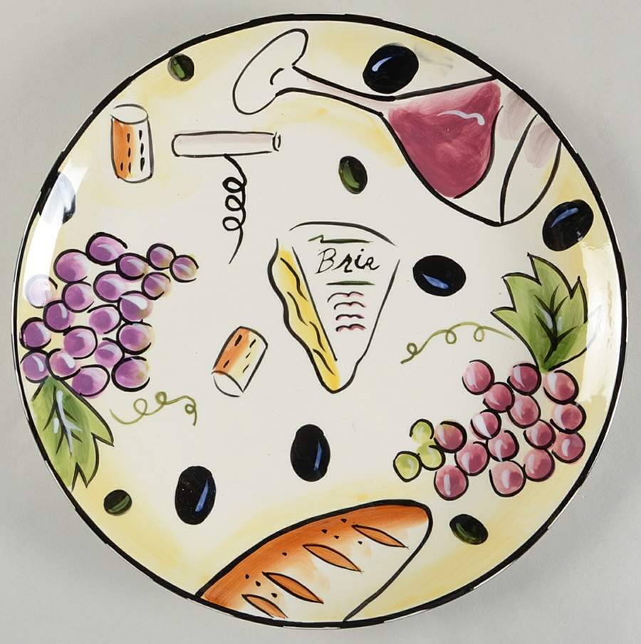 Buon Vino Dinner Plate by Clay Art-1