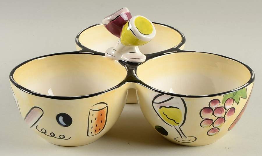 Buon Vino 3-Part Relish by Clay Art-1