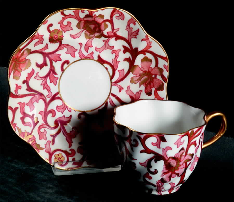 Mandarin Rust Flat Cup & Saucer Set by Coalport-1