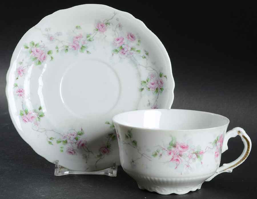 1564 Flat Cup & Saucer Set by Imperial China Austria-1