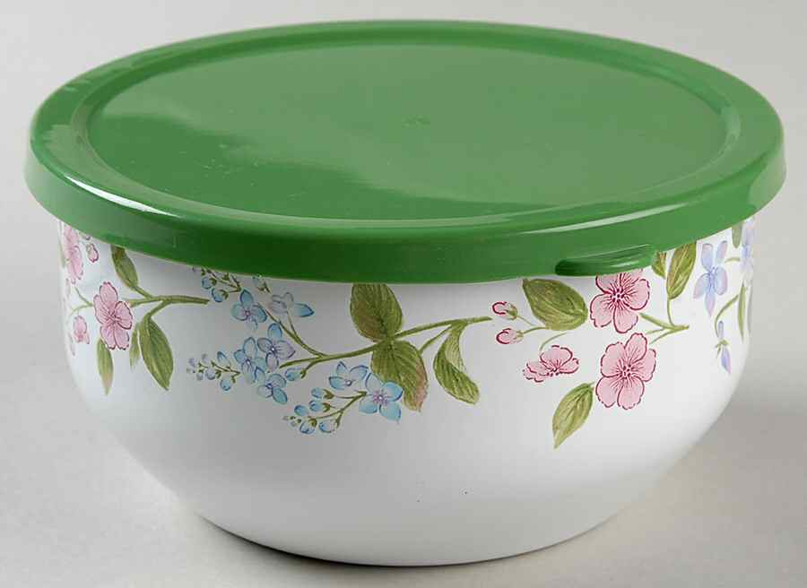 Delicate Array (Corelle) Bowl-Metal 5 3/4" with Plastic Lid by Corning Corelle-1