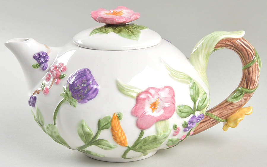 Wild Flowers Sculpted Teapot & Lid by Charter Club-1