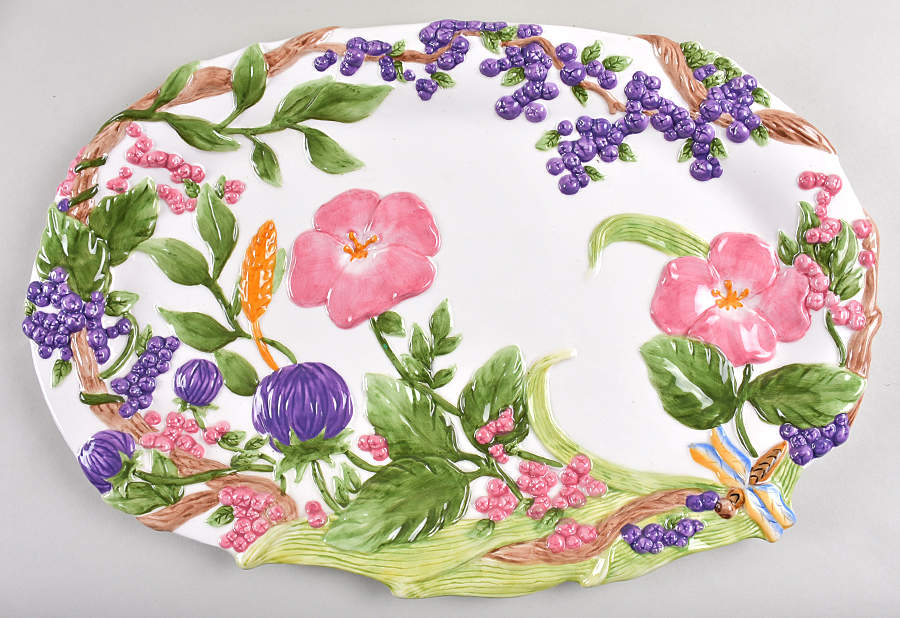 Wild Flowers 18" Sculpted Oval Serving Platter by Charter Club-1