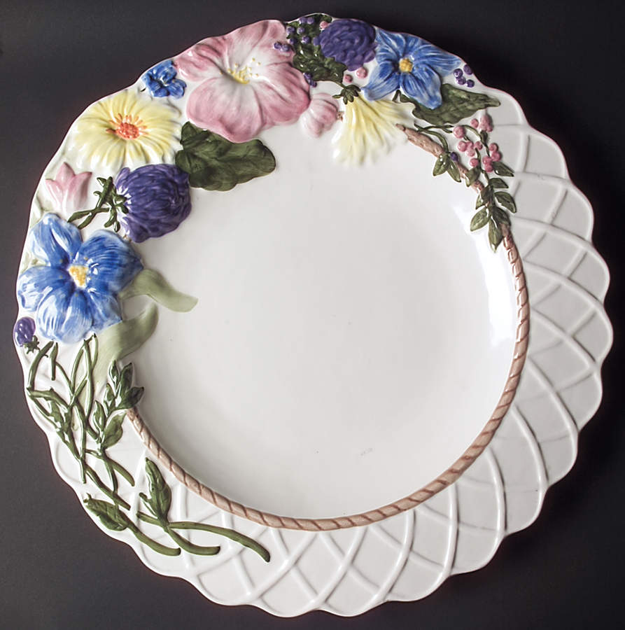 Wild Flowers Sculpted Round Deep Platter by Charter Club-1