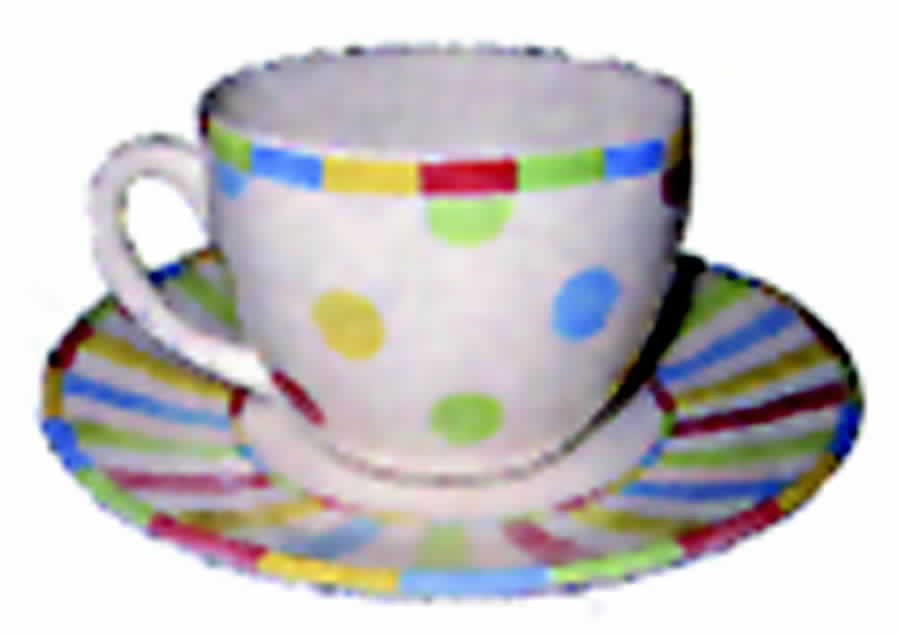Popsicle Flat Cup & Saucer Set by Lynn Chase-1