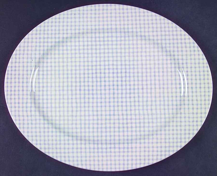 Camden Square Blue 12" Oval Serving Platter by Crate & Barrel-1