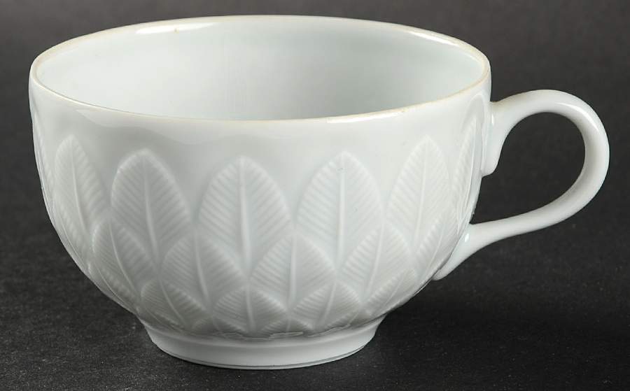 Feuilles White (Blanc) Flat Cup by Jean Louis Coquet-1